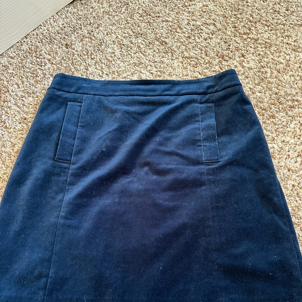 Faux velvet Ann Taylor midi skirt.  Perfect for winter!